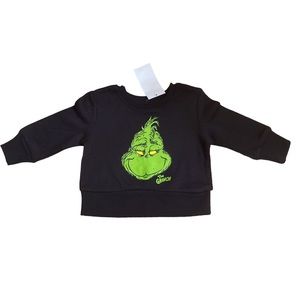 NWT The Grinch Pullover Black Sweater Size 3-6M